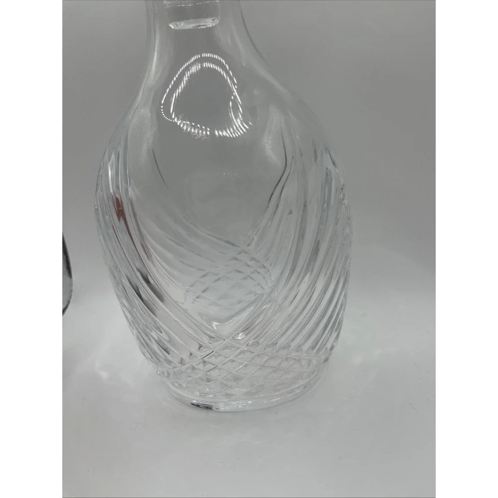 Vintage‎ Crystal Glass Wine Spirits Decanter with Fan Shell Stopper Cut Glass